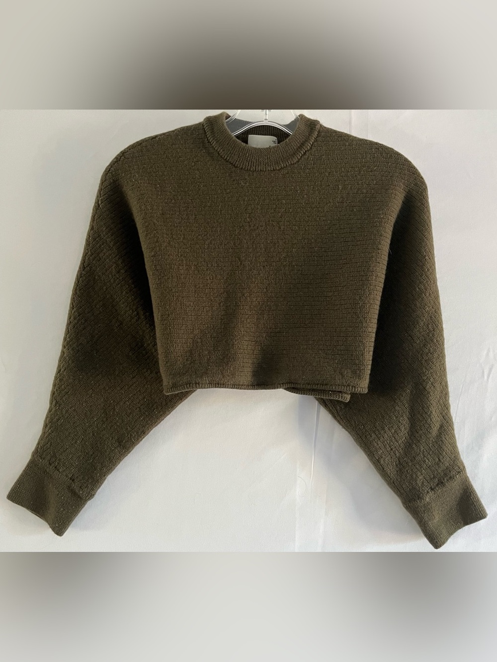 Wilfred Free 100% Merino Wool Cropped Knit in Moss